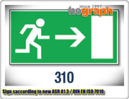 Πινακίδα δεξιά Emergency Exit e310
